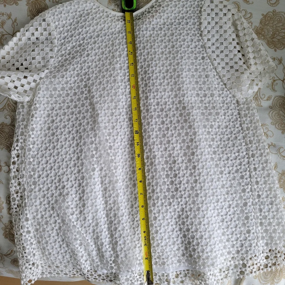 Tory Burch White Eyelet Short Sleeve Top